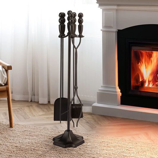 Grillz Fireplace Tool Set Fire Place Tools Poker Brush Shovel Stand Tongs