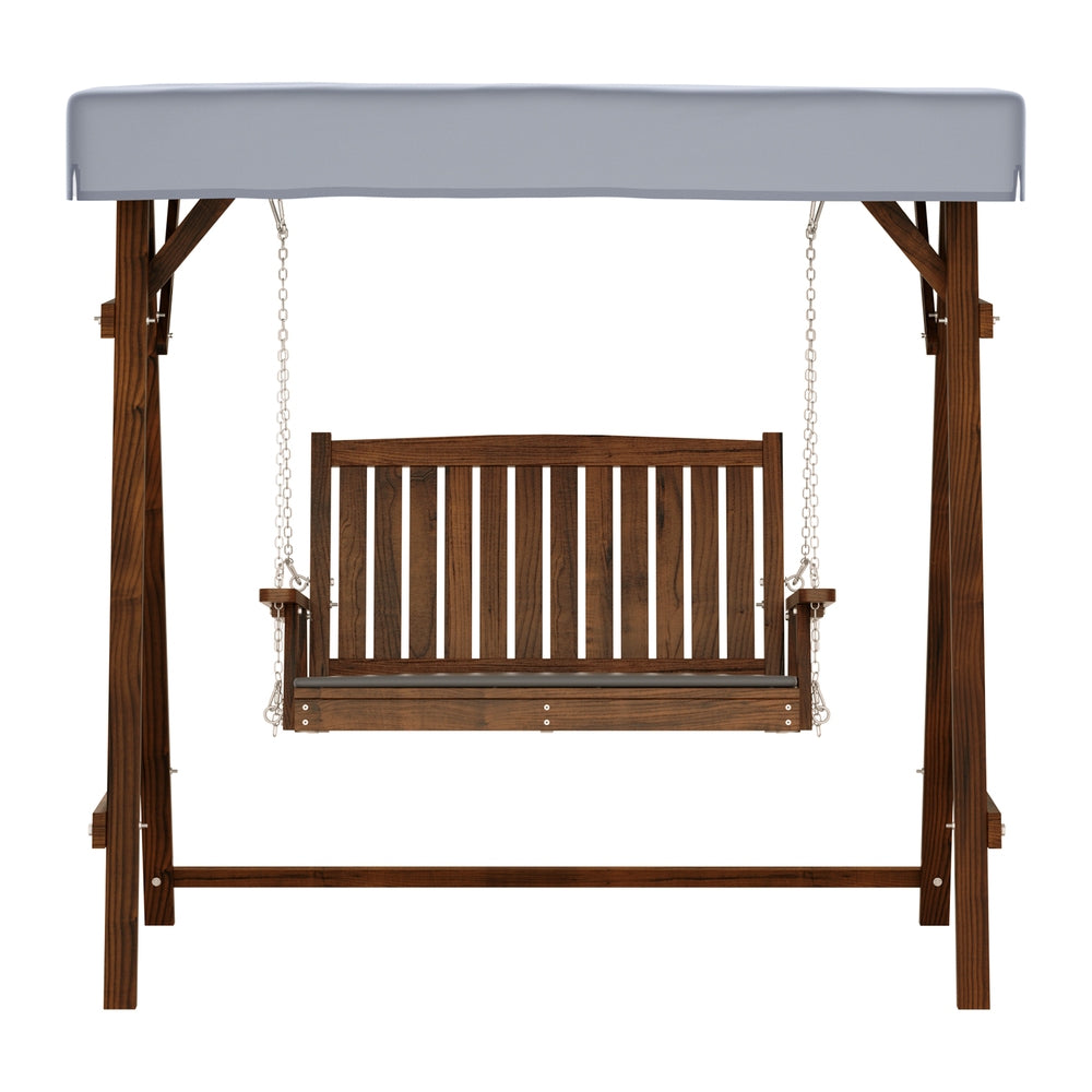 Gardeon Swing Chair Wooden Garden Bench Canopy 2 Seater Outdoor Furniture